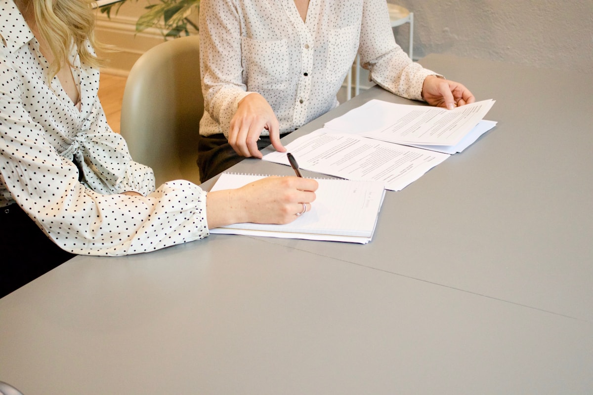 Property-loss documents being organized and reviewed